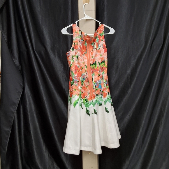 Pink and White Sleeveless Halter Sundress for Cocktail - Picture 1 of 7